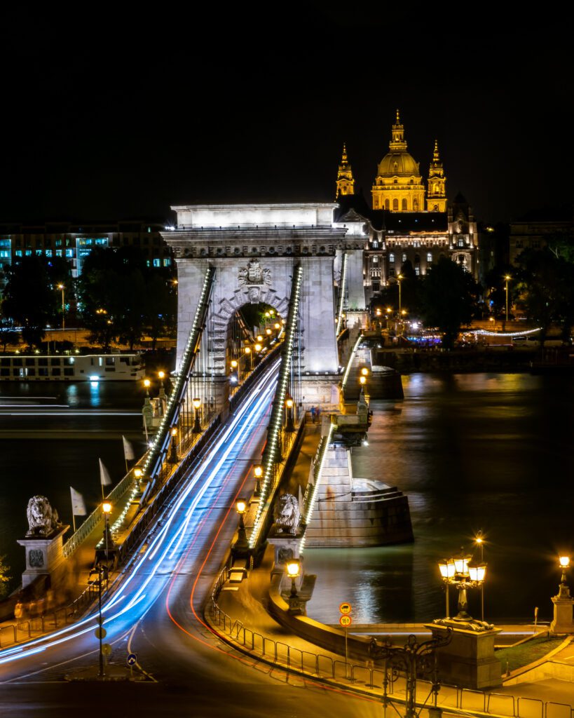 Budapest Chain Bridge is Beautiful at Night