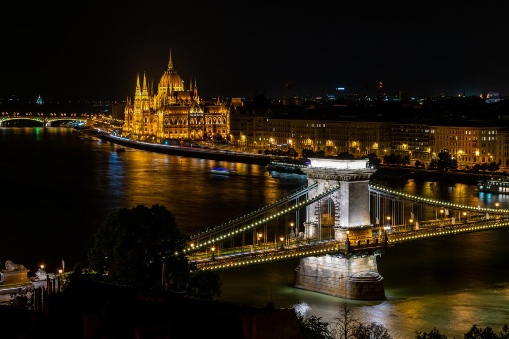 Nighttime in Beautiful Budapest