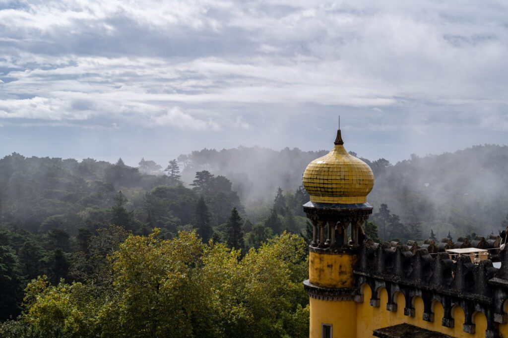 The view from Pena Palace on a Sintra day trip