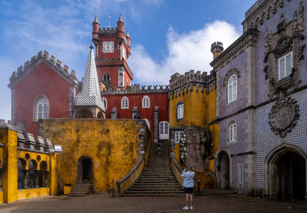 Pena Palace in Sintra as the fog clears